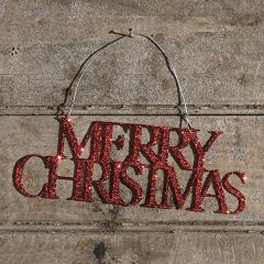 Glittered Merry Christmas Hanging Sign