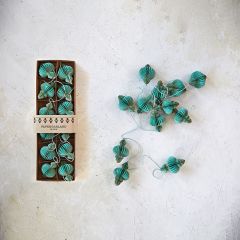 Glittered Recycled Paper Finial Garland Turquoise  
