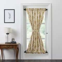 Glorious Gold Floral Door Curtain Panel
