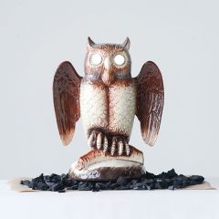 Glowing Eyes Ceramic Owl