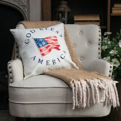 God Bless America Flag Accent Pillow