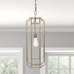 Gold Abstract Rectangle Pendant Light