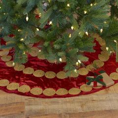 Gold Circle Accented Velvet Tree Skirt