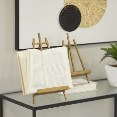 Gold Finish Foldable Easel Stand Set of 2