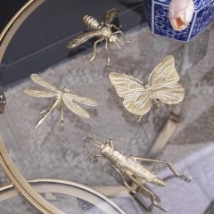 Gold Finish Insect Sculpture Collection Set of 4