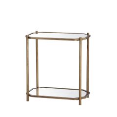 Gold Finish Mirror Side Table