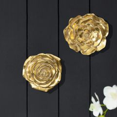 Gold Floral Wall Accent Set of 2