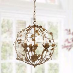 Gold Leaf Cage Chandelier