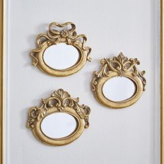 Gold Leaf Oval Mirror Set of 3