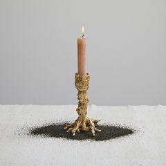 Gold Tree Trunk Candle Holder