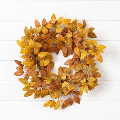 Golden Fall Foliage Decorative Wreath