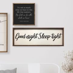Good Night Sleep Tight White Framed Wall Sign