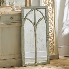 Gothic Style Distressed Arched Mirror