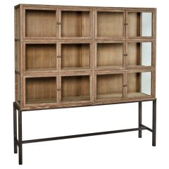 Grand Oak Wood Show Cabinet | SHIPS FREE