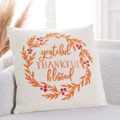 Grateful Thankful Blessed Accent Pillow