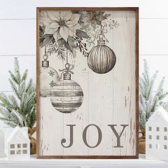 Gray Joy And Ornaments Whitewash Wall Art