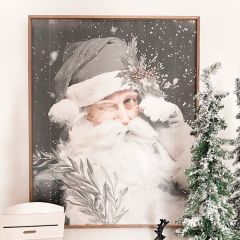 Grayscale Santa Claus Wall Art