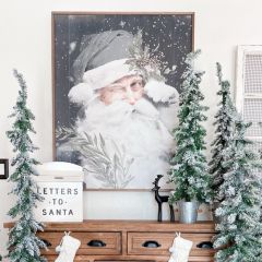 Grayscale Santa Claus Wall Art