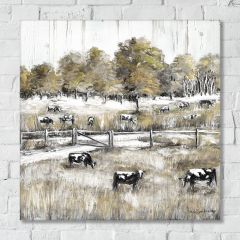 Grazing Cows Wrapped Canvas Wall Art