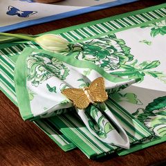 Green Floral Cloth Napkin
