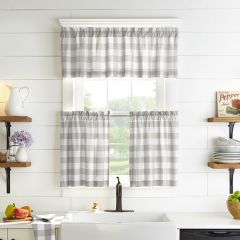 Grey and White Buffalo Check Window Curtain