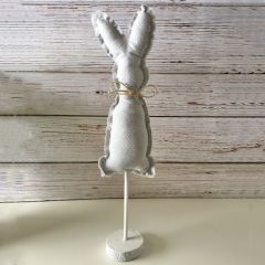 Grey Bunny Spindle Tabletop Decor