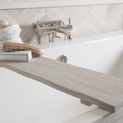 Grey Wooden Bathtub Board
