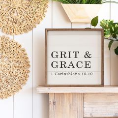 Grit And Grace 1 Corinthians 15 10 White Wall Art