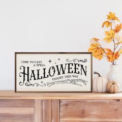 Halloween Fright This Way White Wall Art