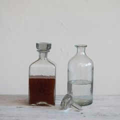 Hammered Clear Glass Decanter