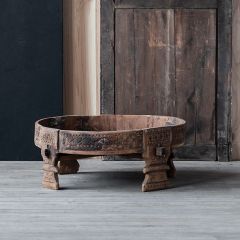 Hand Carved Footed Grinding Table Riser