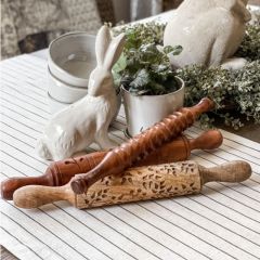 Hand Carved Rolling Pin Set of 3