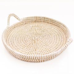 Hand Coiled Seagrass Tray With Handles