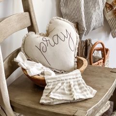 Hand Embroidery Heart Pray Pillow