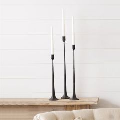 Hand Forged Black Candle Holders Set of 3