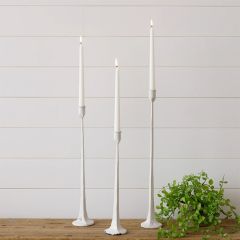 Hand Forged White Candle Holders Set of 3