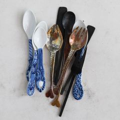 Hand Painted Stoneware Spoon Set of 4