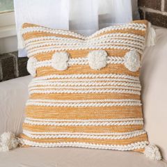 Hand Woven Braided Accent Throw Pillow