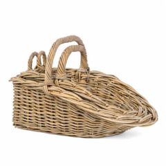 Handled Rattan Scoop Basket Set of 2