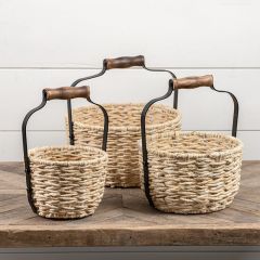 Handled Round Nesting Baskets Set of 3