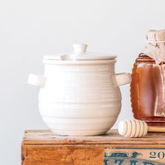 Handled Stoneware Honey Pot With Lid