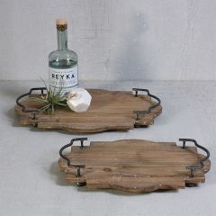 Handled Wood Plaque Serving Tray