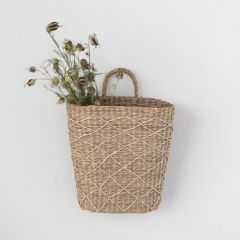 Handled Woven Seagrass Wall Basket