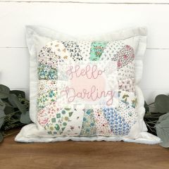 Handmade Floral Cutter Quilt Hello Darling Pillow