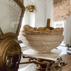 Handmade Mache Villager Bowl