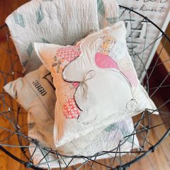 Handmade Quilted Bunny Accent Pillow