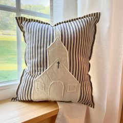 Handmade Quilted Church Accent Pillow