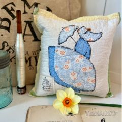 Handmade Quilted Sun Bonnet Sue Accent Pillow