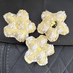 Handmade Vintage Chenille Flower Set of 3