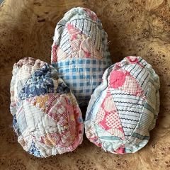 Handmade Vintage Quilt Egg Set of 3